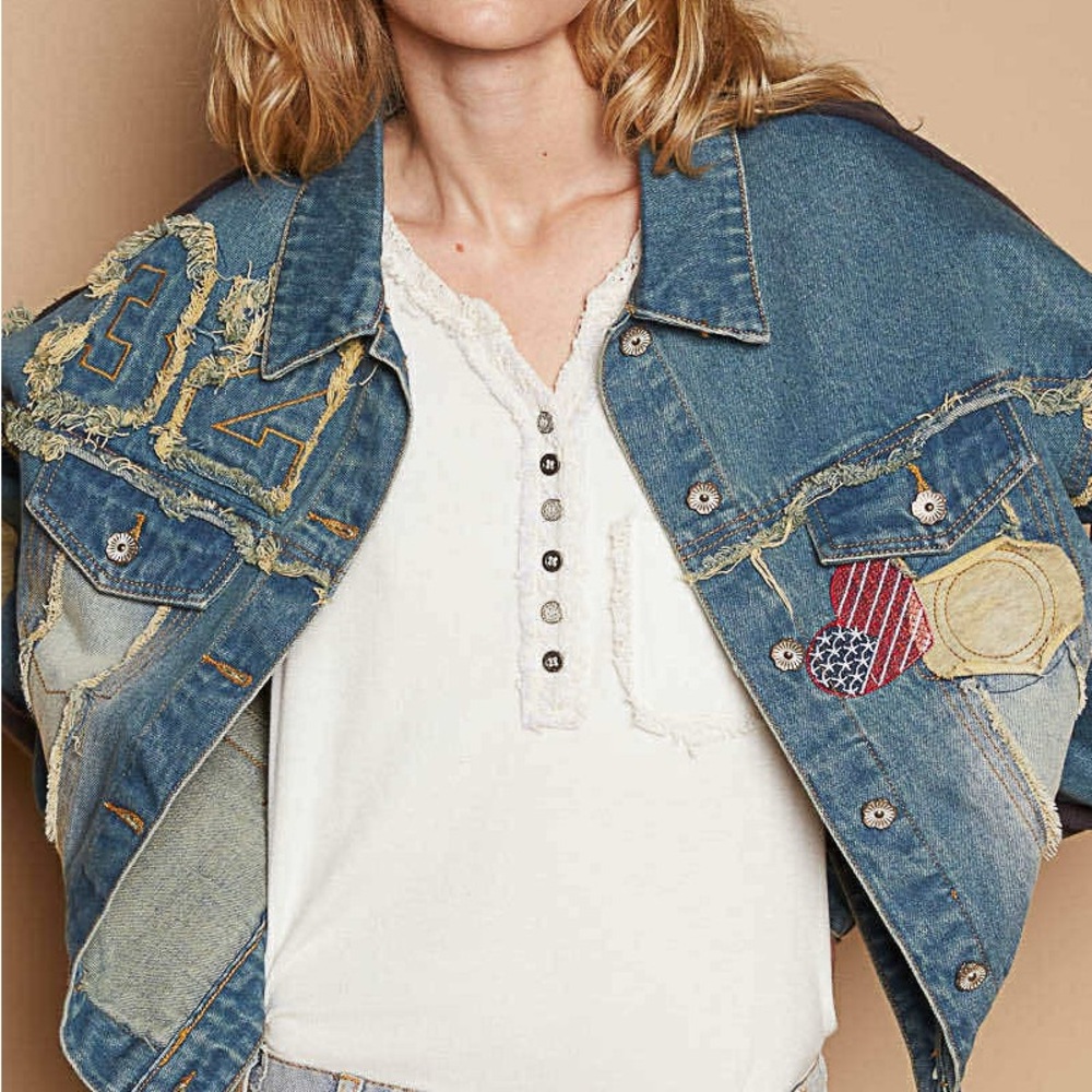 POL Denim Patchwork Jacket - Picture 2 of 6